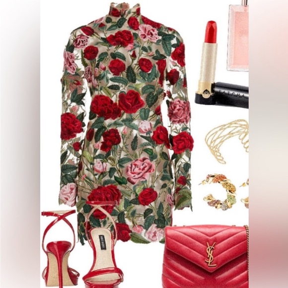 Floral Embroidered High Neck - Picture 3 of 12